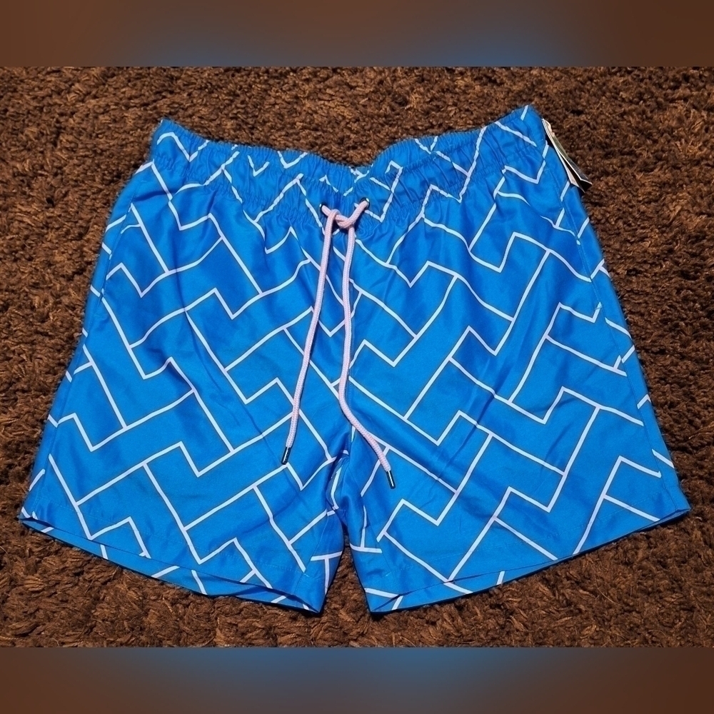 IKE By Ike Behar Cyan Men's Swim Trunk Shorts Sz. L NWT